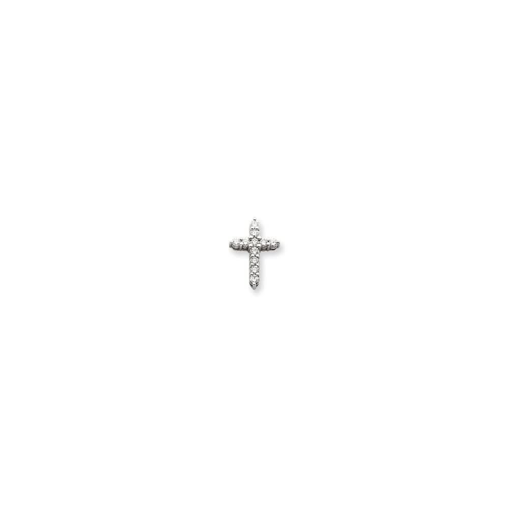 14k White Gold True Origin Lab-Created Si/Vs Colorless Diamond Cross Pendant