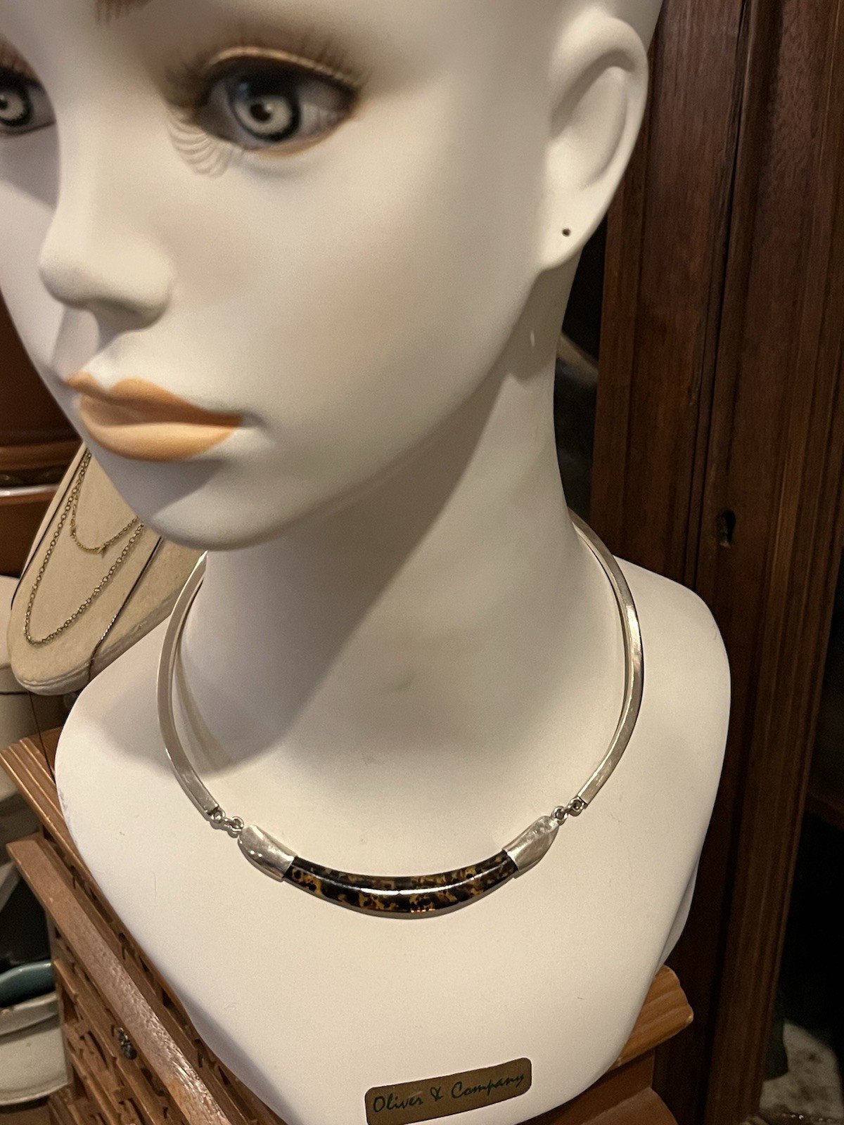 Sterling silver Mexican collar toggle necklace Mexico 15”