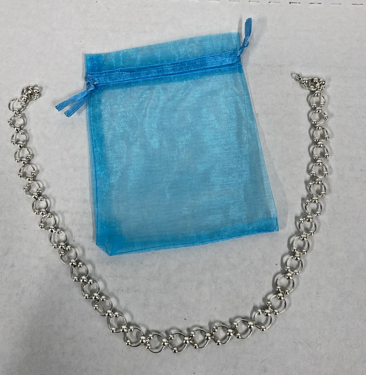 .925 Sterling Silver chain circle ball designer 16 inch Cable Chain Necklace NEW