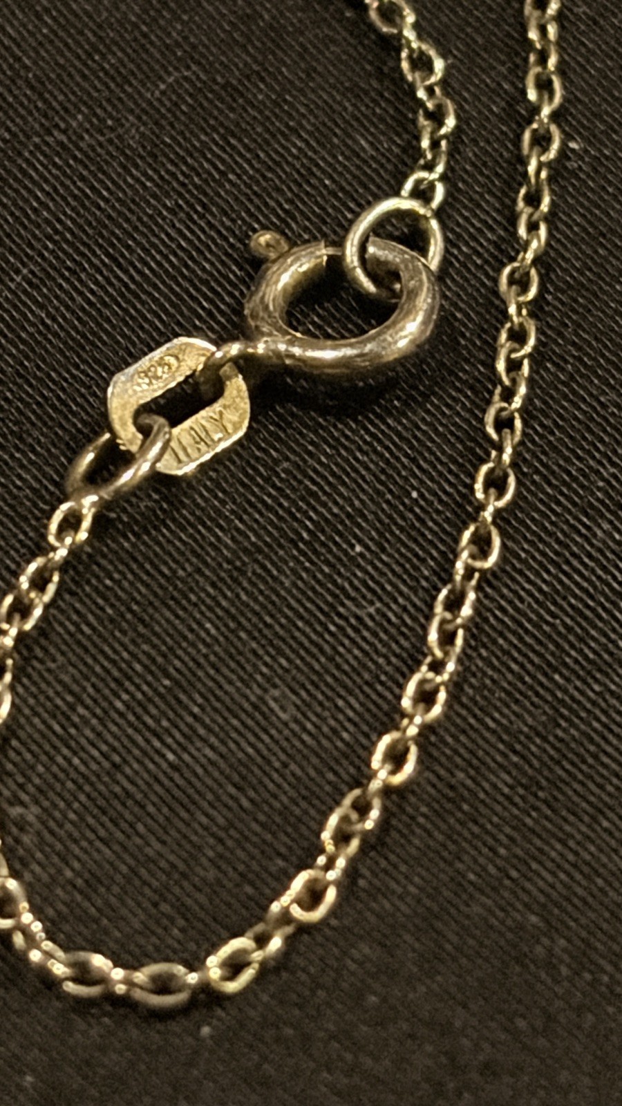 Vintage 925 Sterling Silver slv Diamond Skeleton Key Pendant Maker Mark On Back