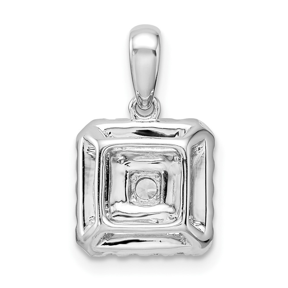 14k White Gold 1/2 Ct Round Lab Grown Diamond VS/SI+ G+ Square Cluster Pendant