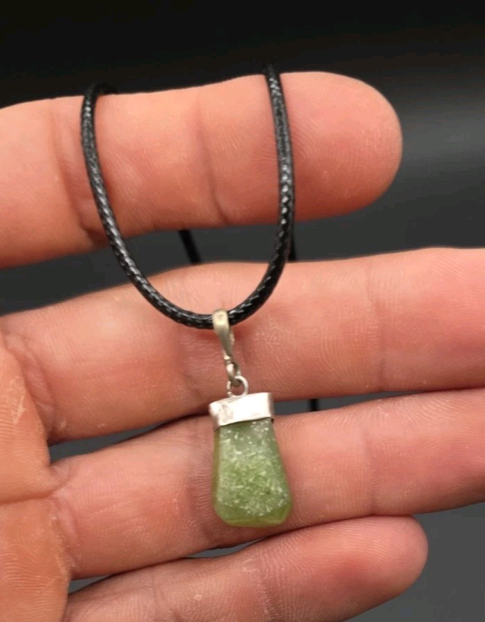 Peridot Sterling Silver Pendant Necklace 18 Inches