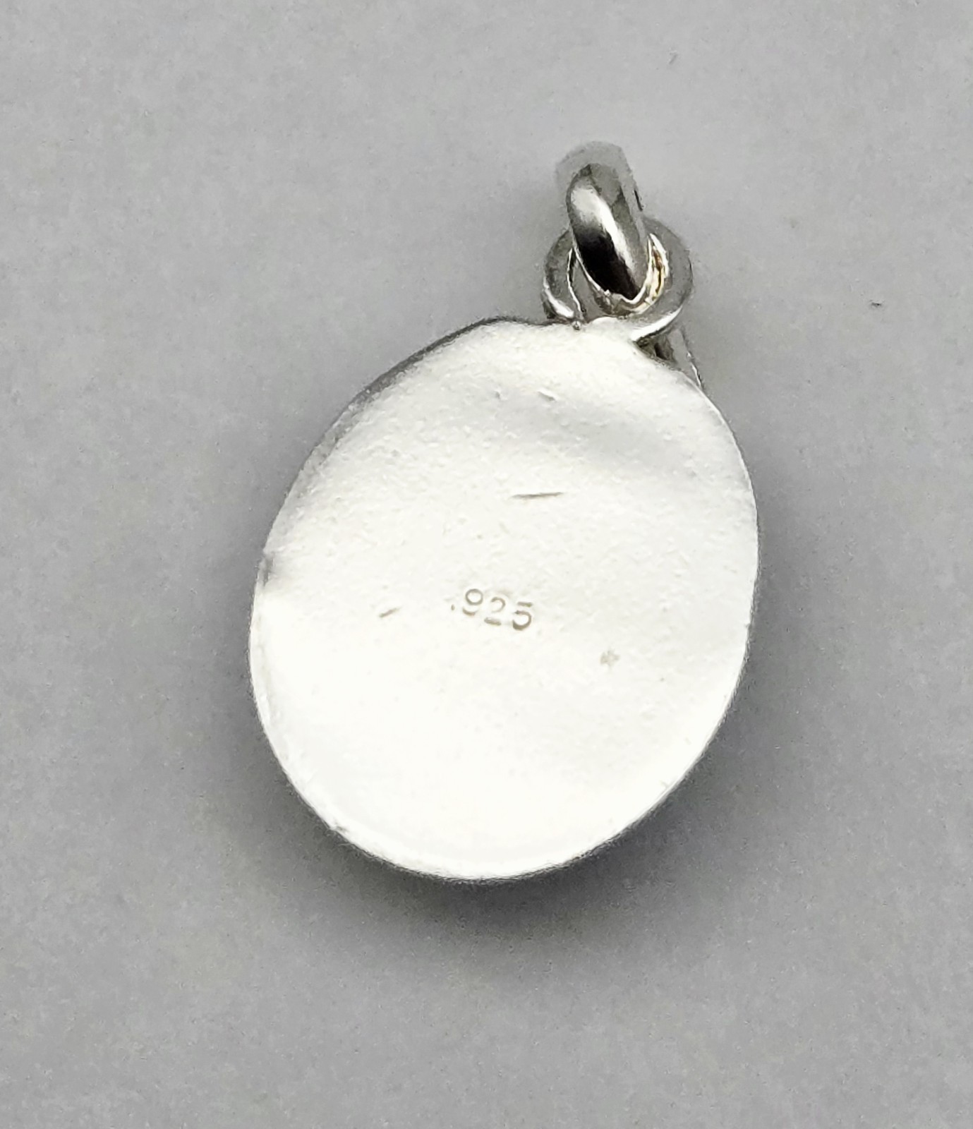 Sterling Silver 925 Light Blue Amazonite/ Larimar Pendant – 2.8g Round Cabochon