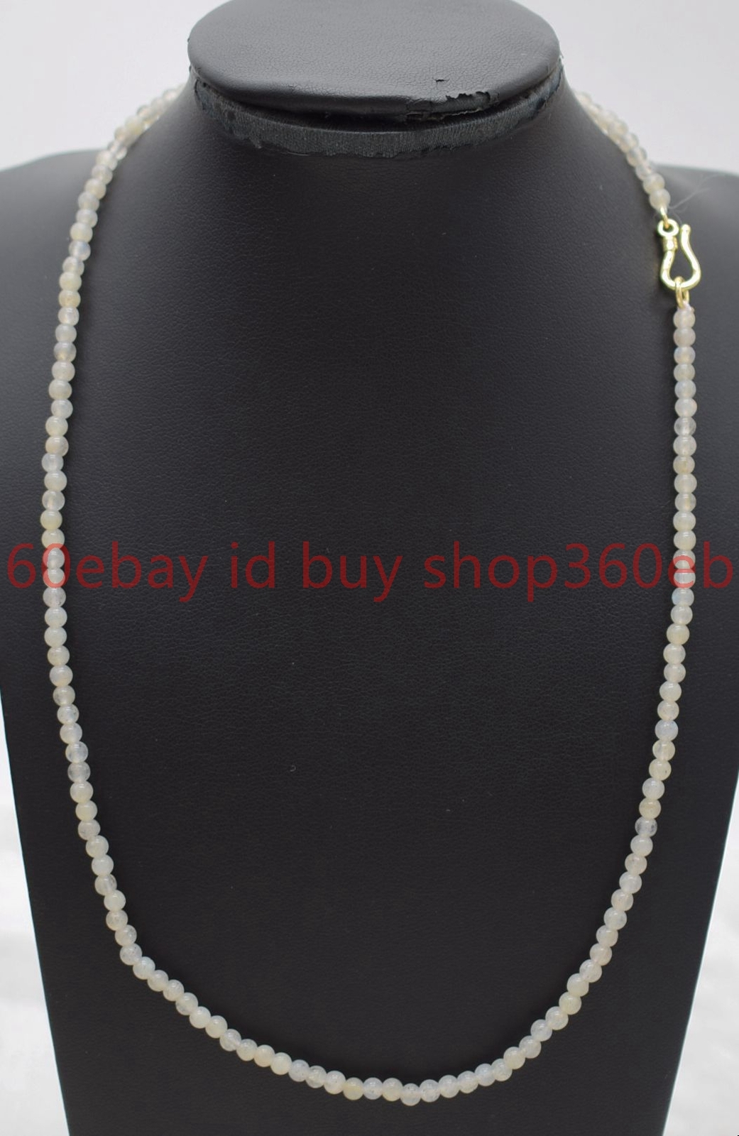 Beautiful Natural 3mm Gray Labradorite Round Gemstone Beaded Necklace 16-28in