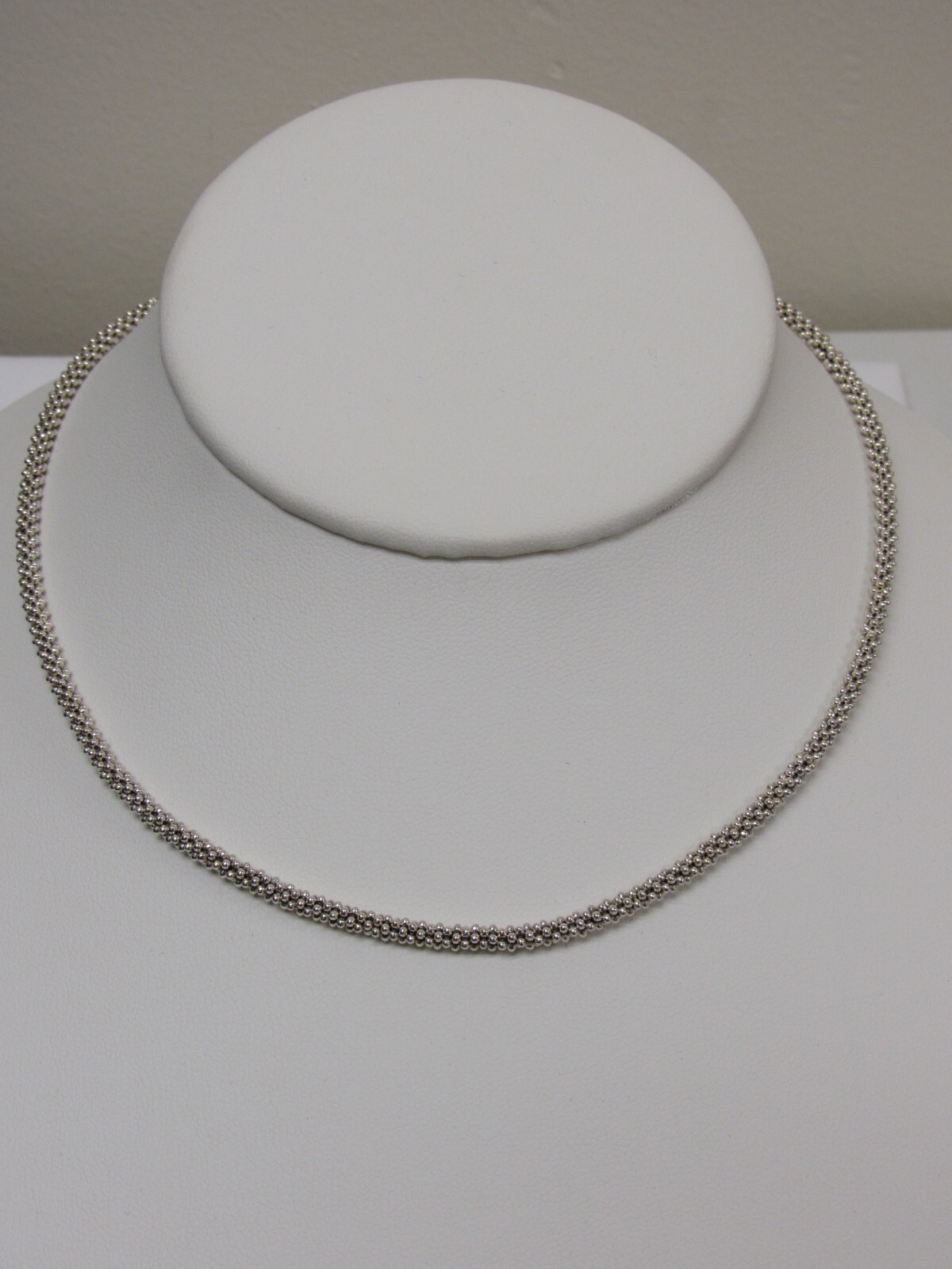 Designer LAGOS Sterling Silver 3mm Signature Caviar Beaded Necklace