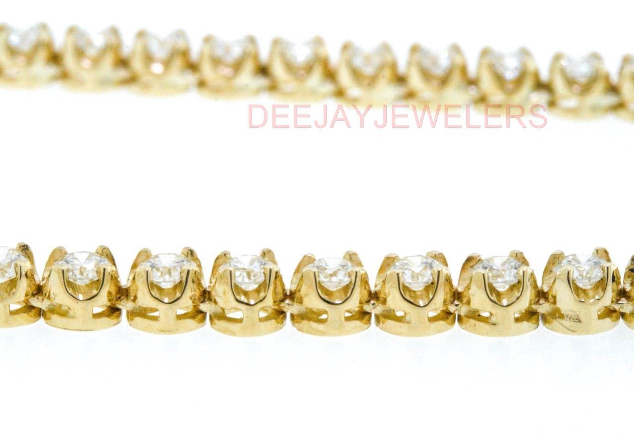 13ct Diamond Eternity Tennis Necklace 14k Yellow Gold 30gm