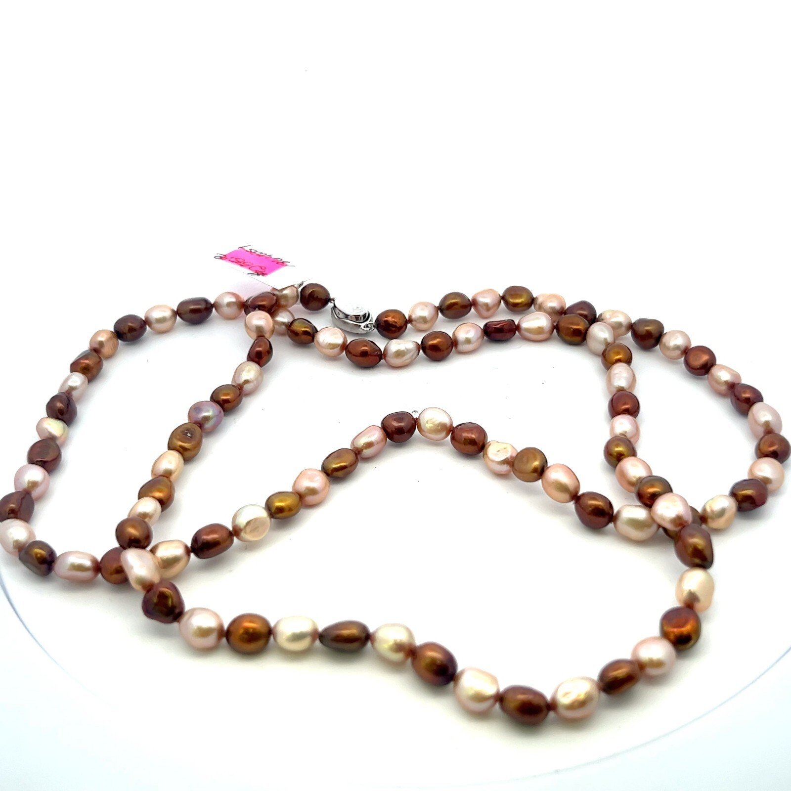 HONORA 7-8mm Dyed “Mixed Chocolate” Baroque Genuine Cultured Pearl 36″ Necklace