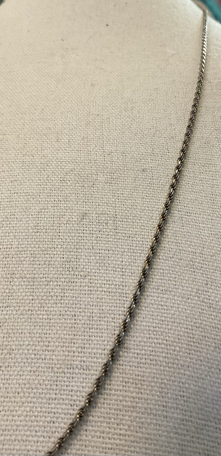 FAS Signed Italy Sterling Silver Twisted Rope Chain 7 Grams Necklace 24″
