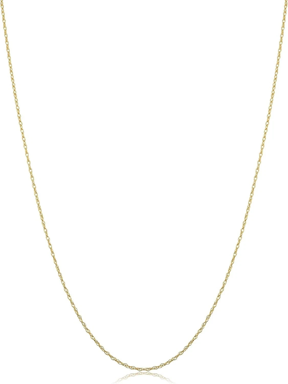 Womens Classic Rope Chain – 10K Yellow Gold Barely-There Necklace, Thin Lightwei