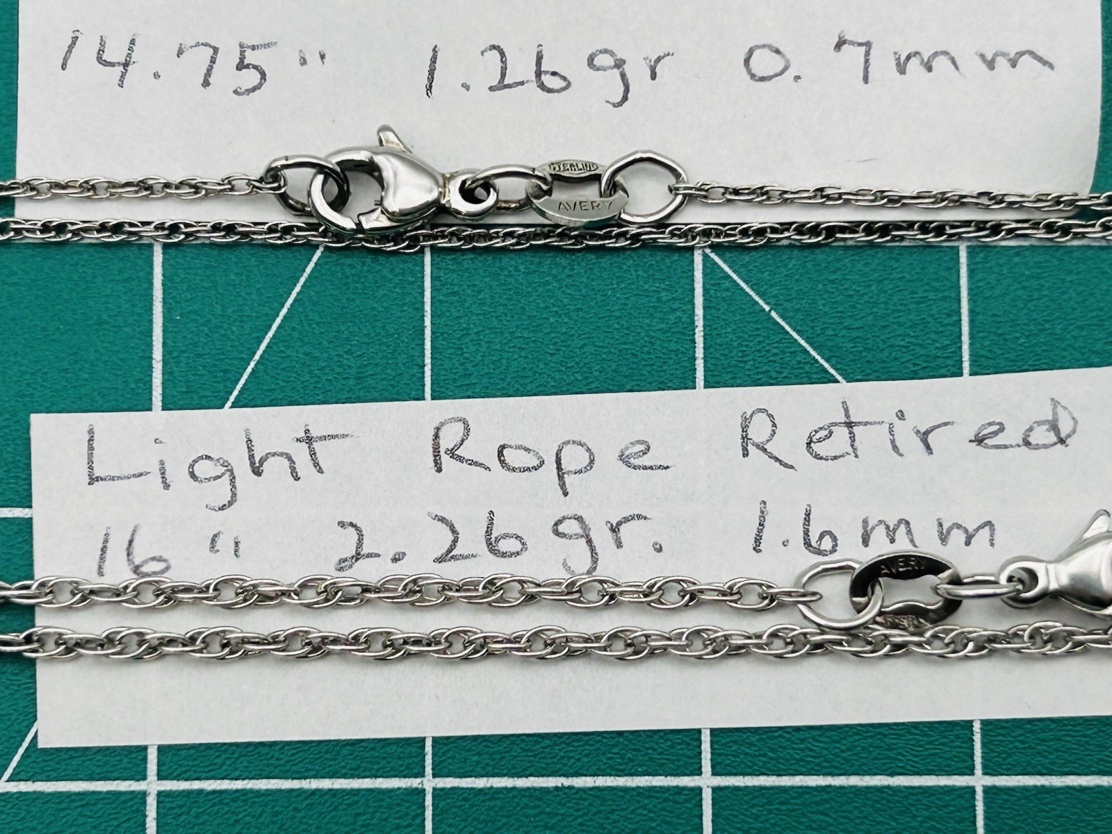 James Avery 925 Sterling Silver Rope Chains – Multiple Sizes – Sold Separately
