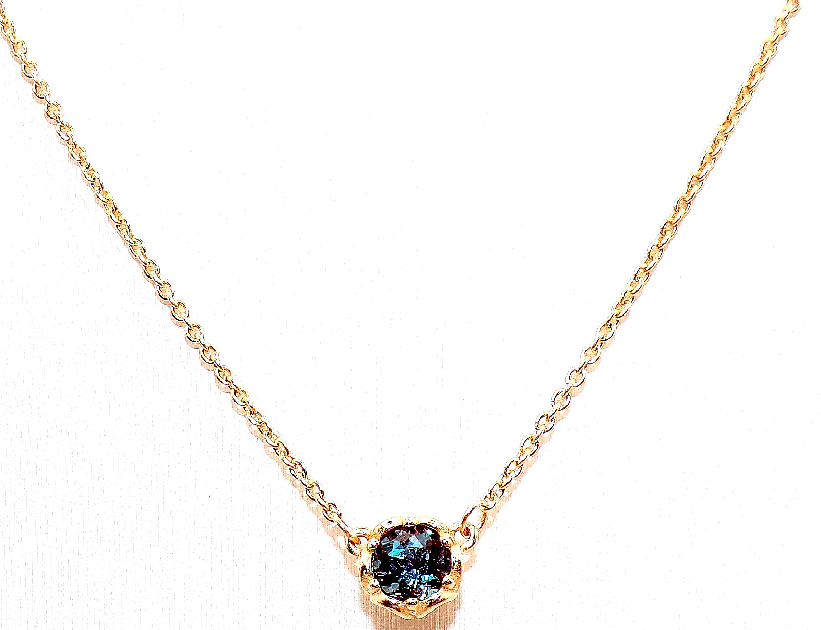 James Avery 14K YELLOW GOLD Cherished BIRTHSTONE June Alexandrite NECKLACE 15-17