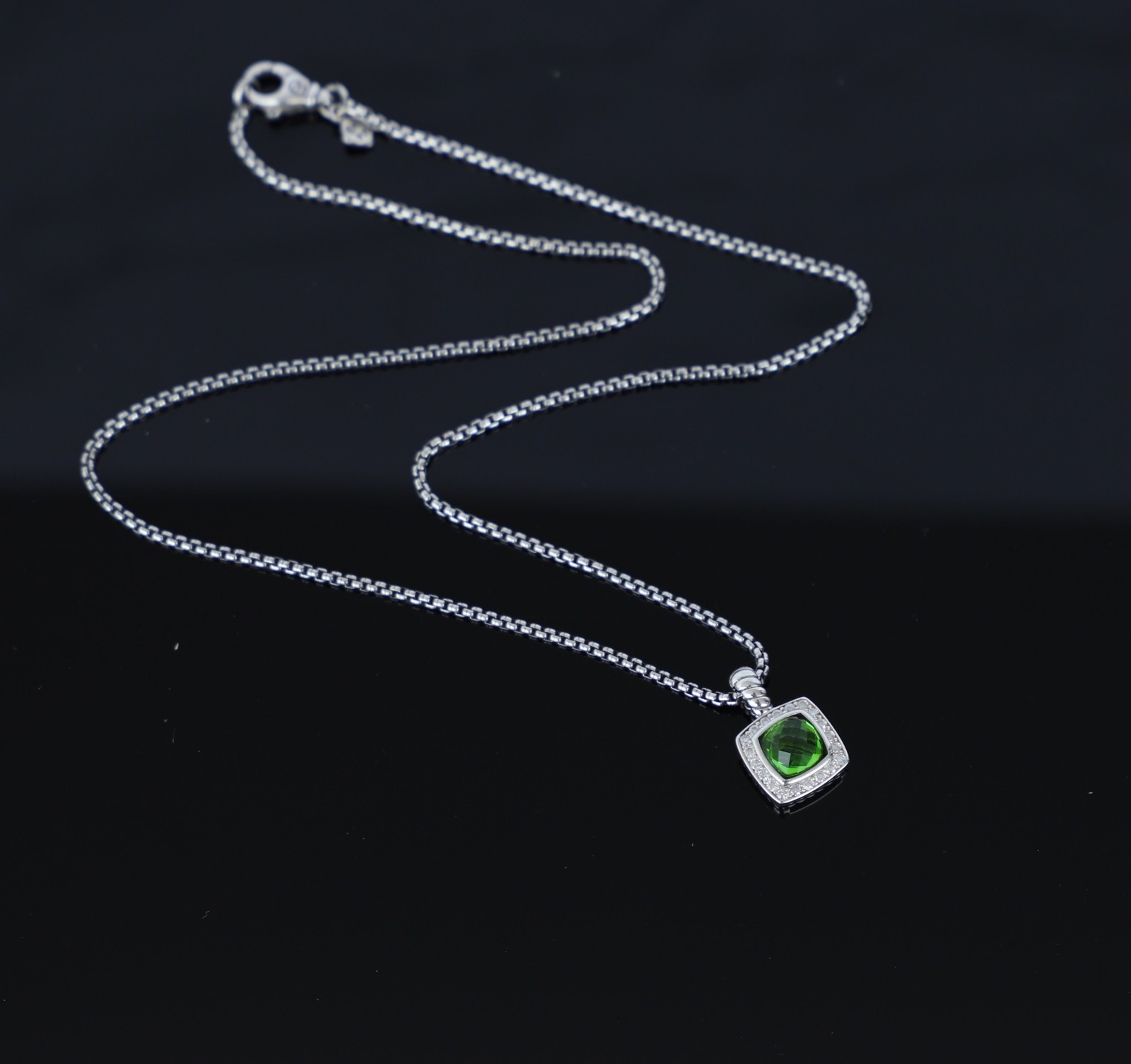 Women’s David Yurman Sterling Silver Peridot Albion Petite Enhancer Necklace