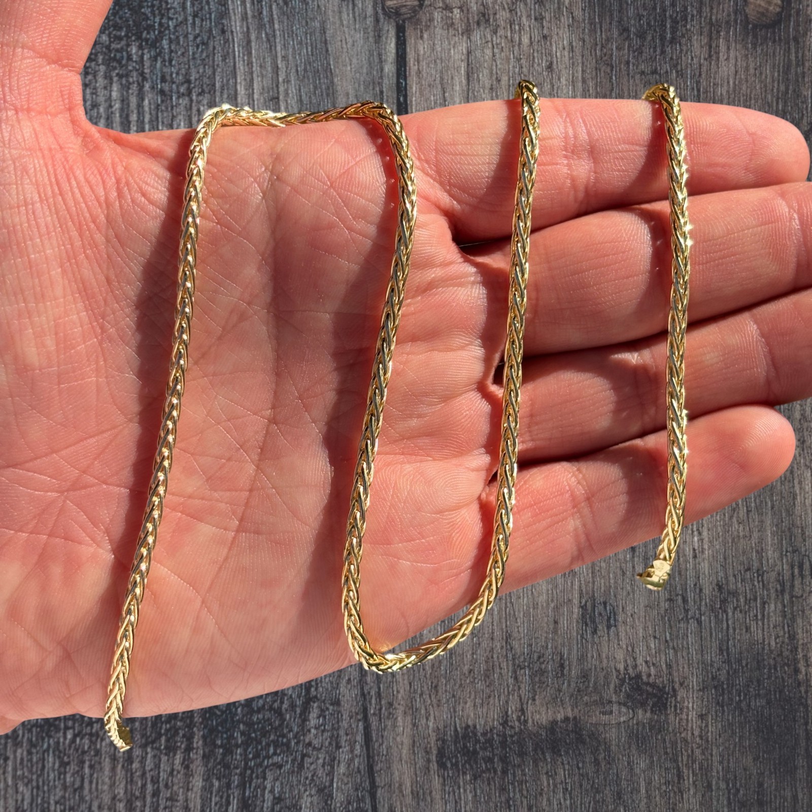3mm Wheat Chain Necklace – Real Solid 925 Sterling Silver Or 14k Gold Vermeil
