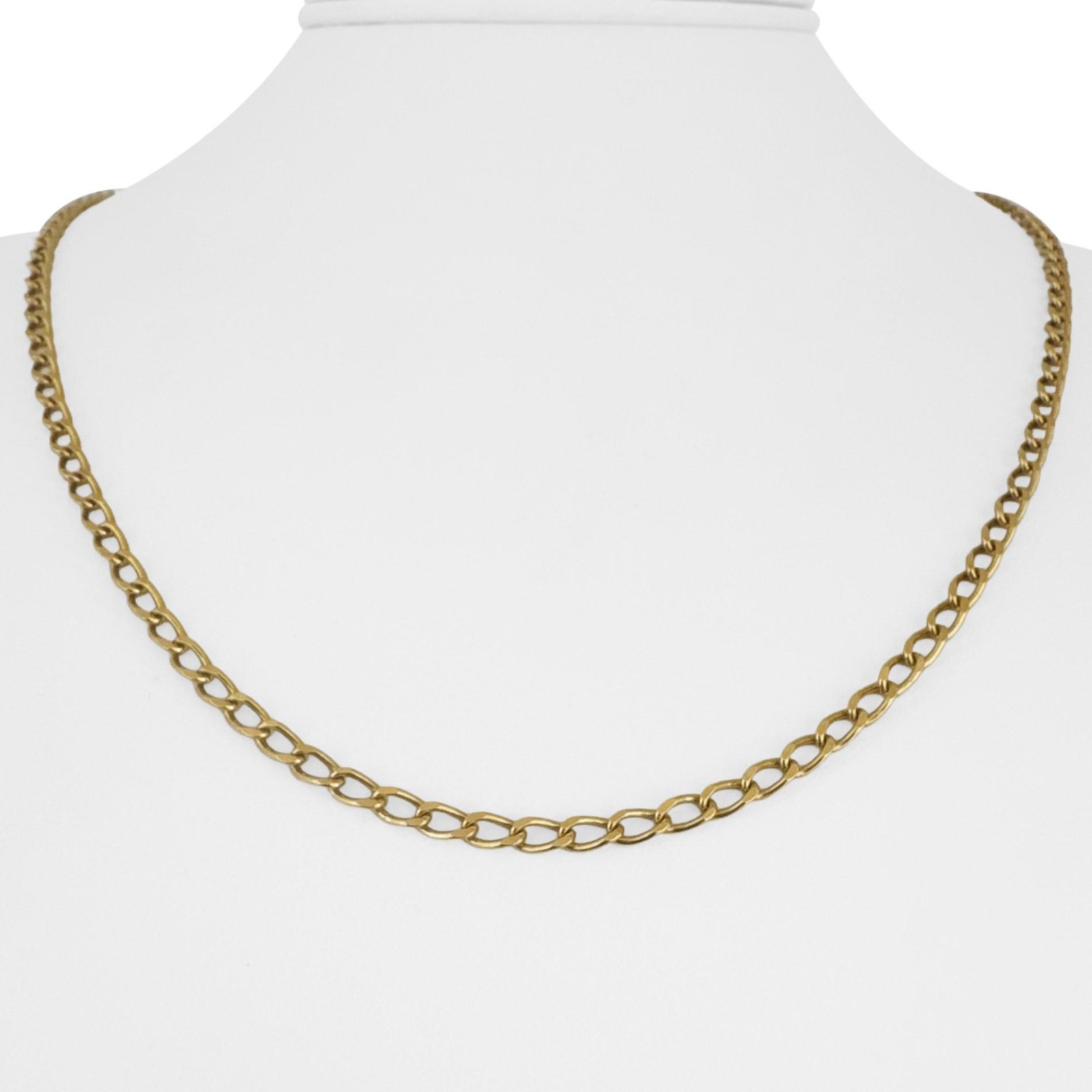 18k Yellow Gold 11.7g Solid Vintage 3mm Curb Link Chain Necklace Italy 20″