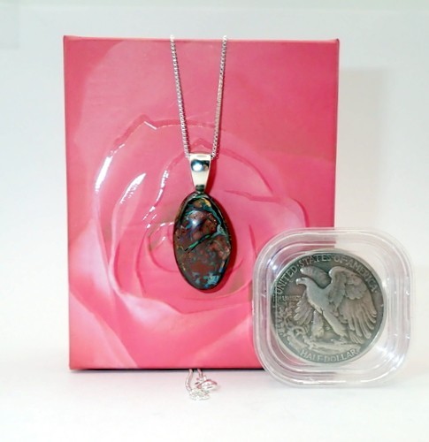 Yowah Freeform Boulder Opal Pendant Set in S/S, Includes 18″ Chain, 21.72 Carats