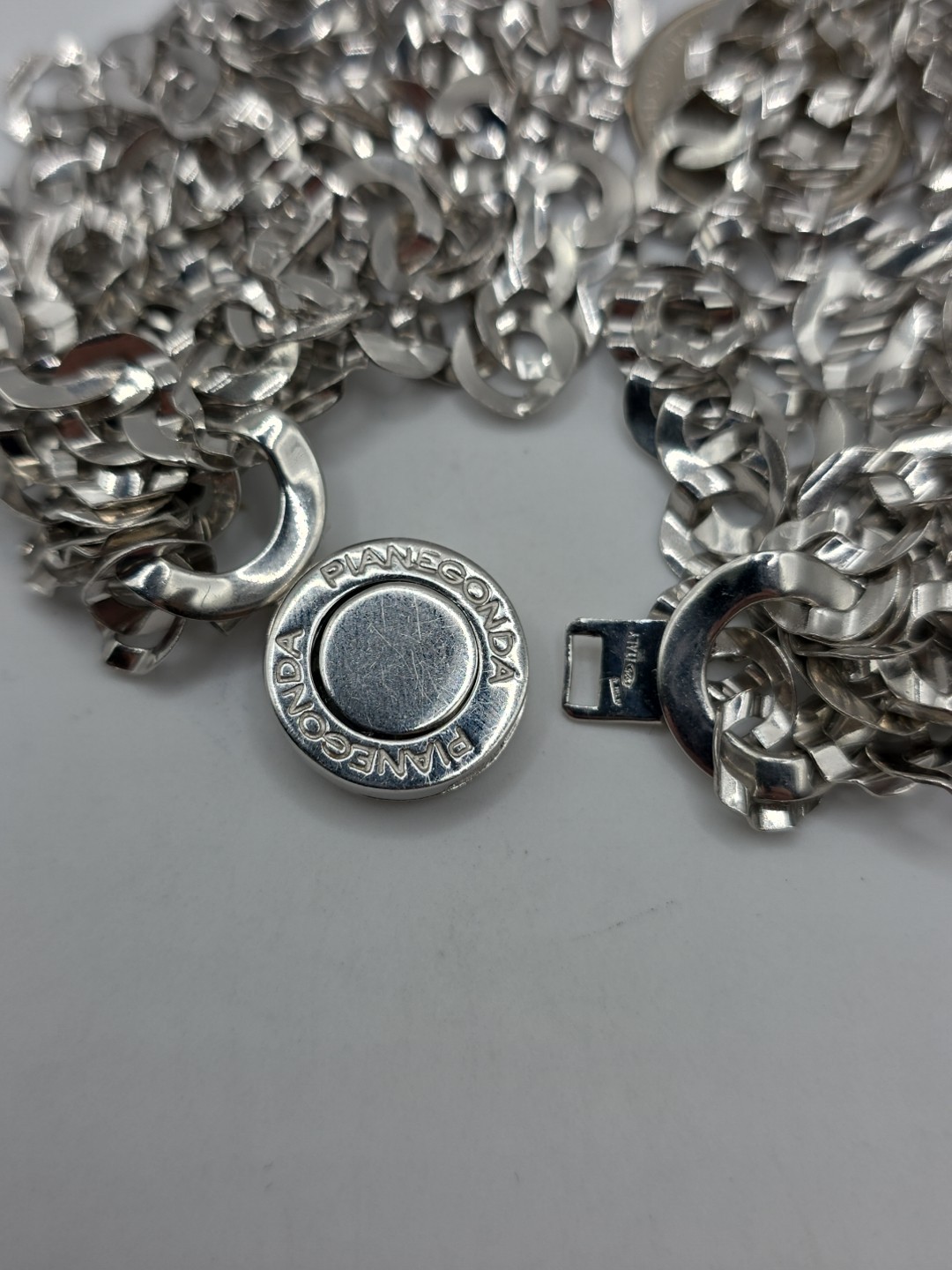 Pianegonda Italy Sterling Silver 925 Layered Statement Necklace 17.5″ 108g