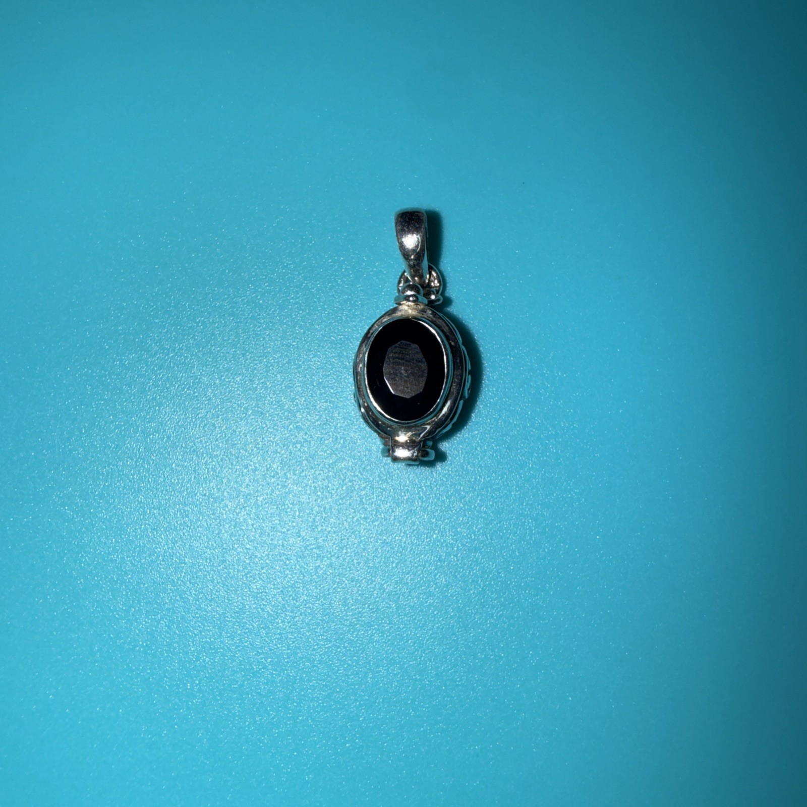 Poison Natural Black Onyx Brazil 925 Sterling Silver Pendant