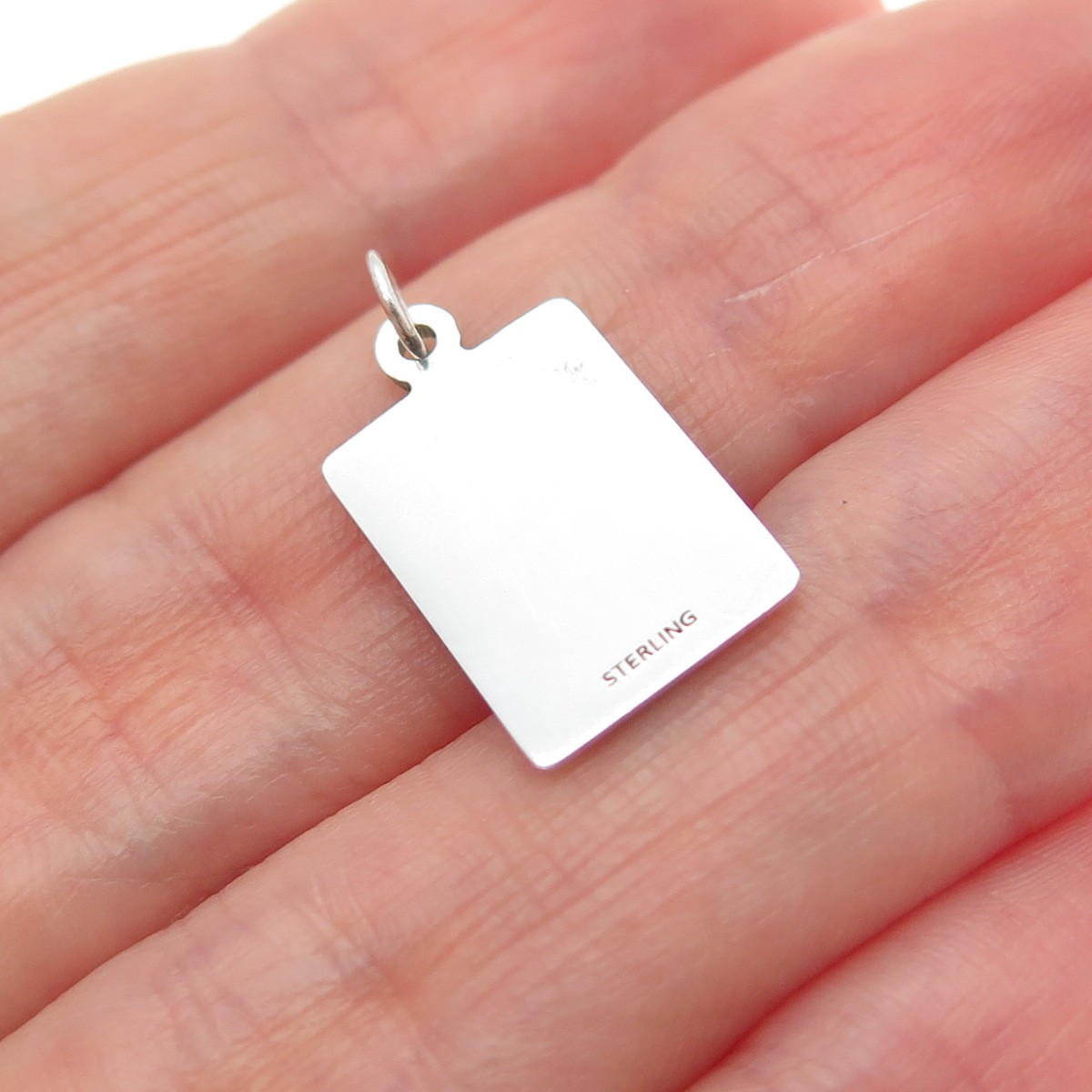 925 Sterling Red Enamel Without Any External Influence Minimalist Charm Pendant