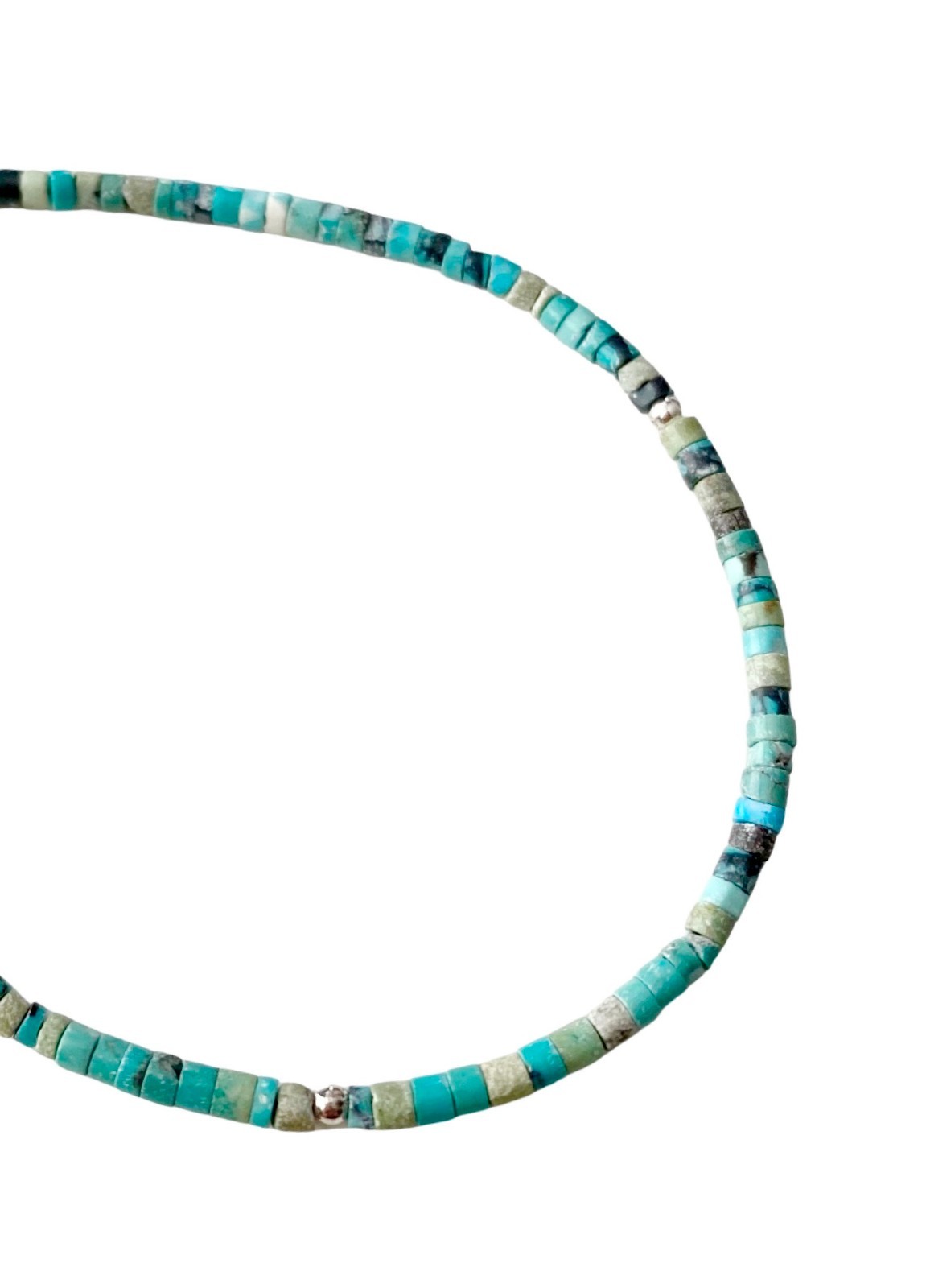 Genuine Green Turquoise 925 Silver Necklace Jewelry Women Handmade USA SELLER