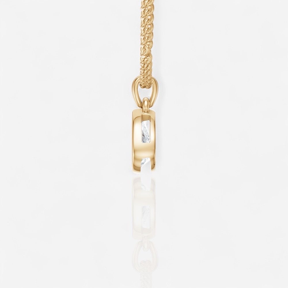IGI 1 CT Lab Grown Diamond Pear Bezel Solitaire Pendant Necklace 18K Yellow Gold