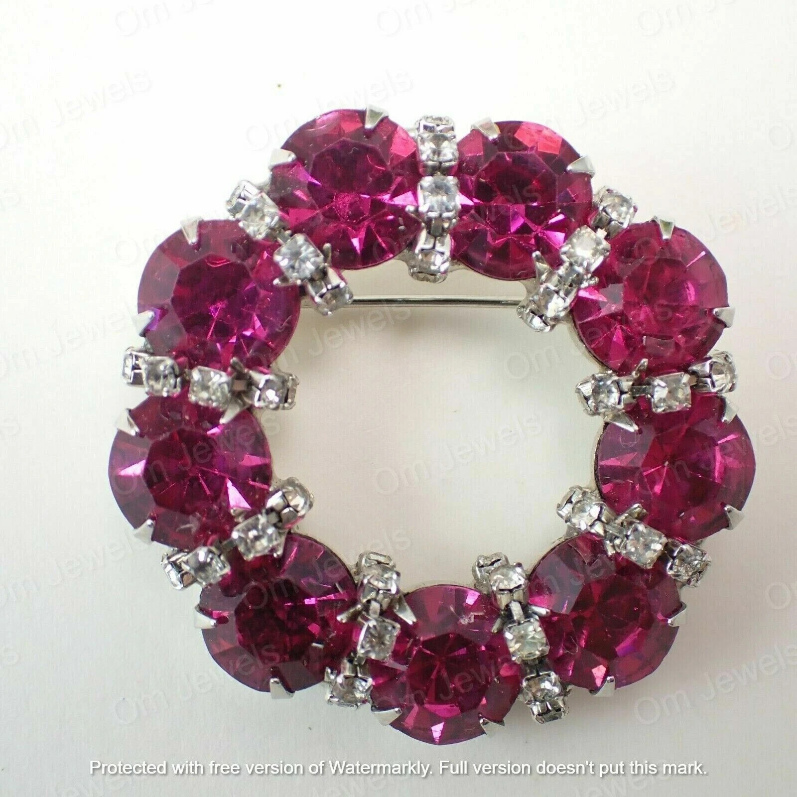 Fashionable 2.50Ct Round Cut Red Ruby Diamond Circle Pendant 14K White Gold Ove