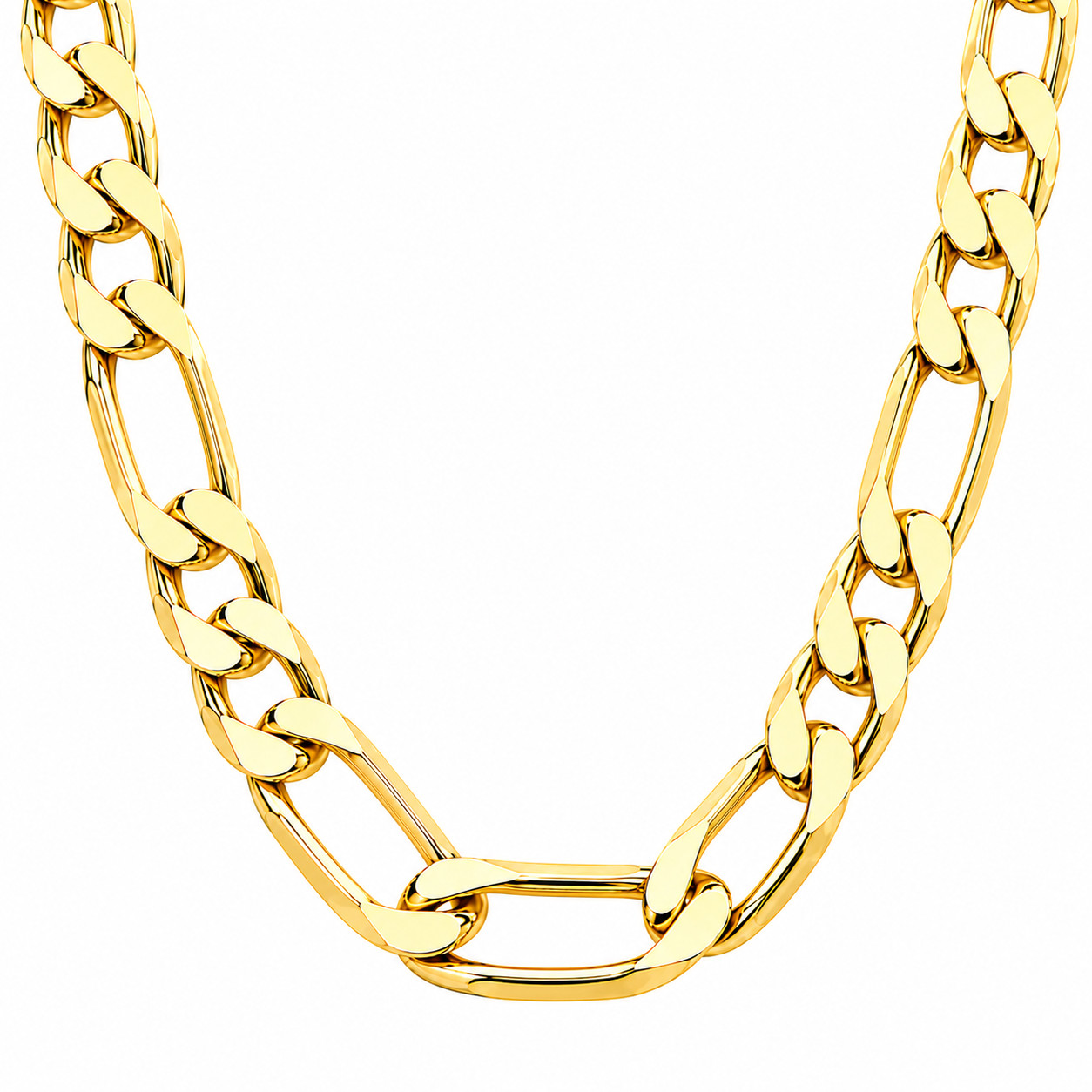 Italian 1/200 10mm 14k Yellow Gold Figaro Link Chain Necklace Cadena 24 Inch