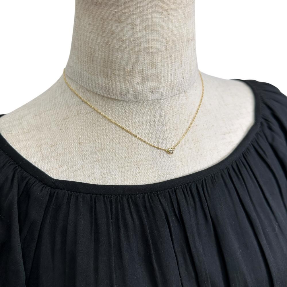 TIFFANY&Co. By the yard diamond Estimated 0.17ct Necklace K18YG yellow gold…