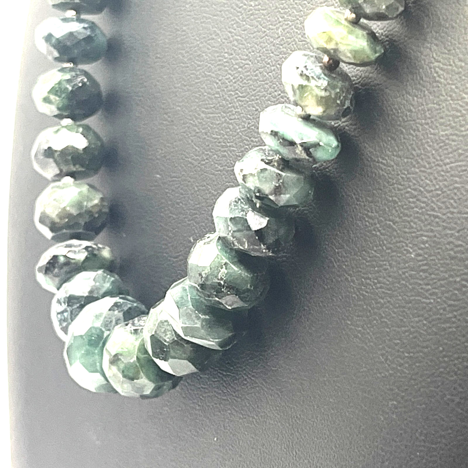 RSI Necklace Labradorite Faceted Bead Single Strand Graduated Sterling 925 Clasp