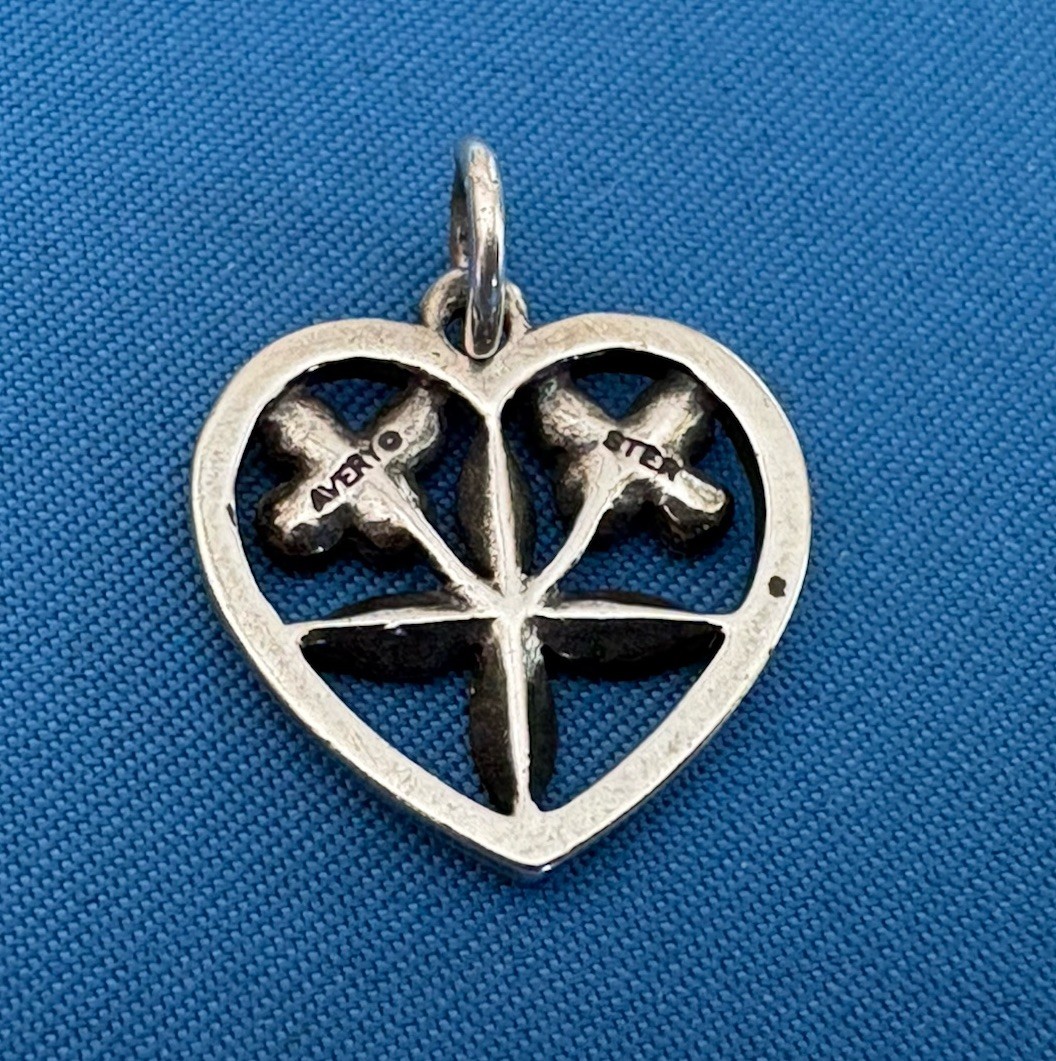 James Avery Sterling Silver Retired Heart With Flowers Pendant