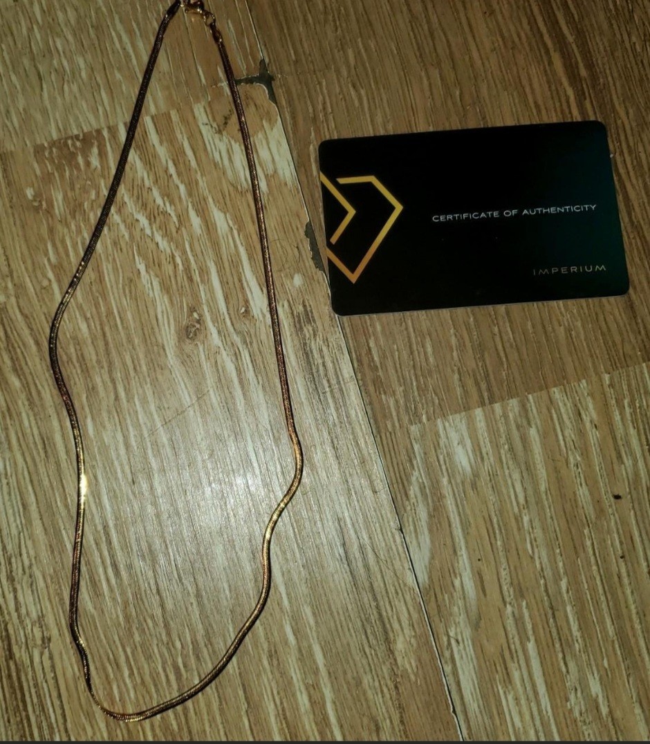 Imperium Yellow Gold Snake Chain Necklace No Stone Lobster Closure Metal Jewelry