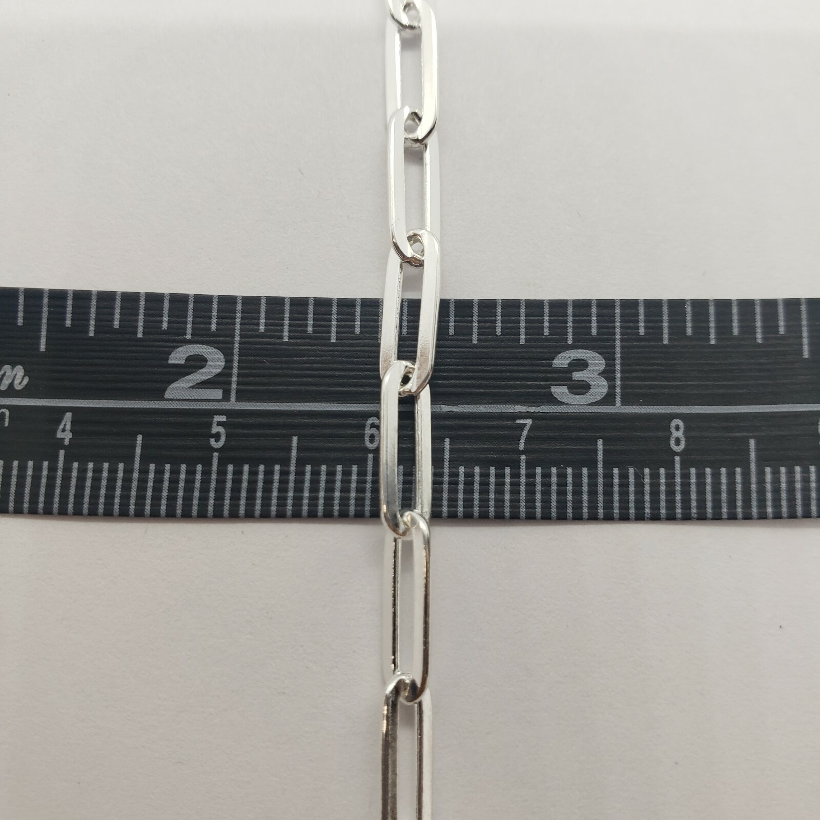 925 Sterling Silver Paperclip Chain Necklace Bracelet Italy 4mm Sizes 7-30 inch