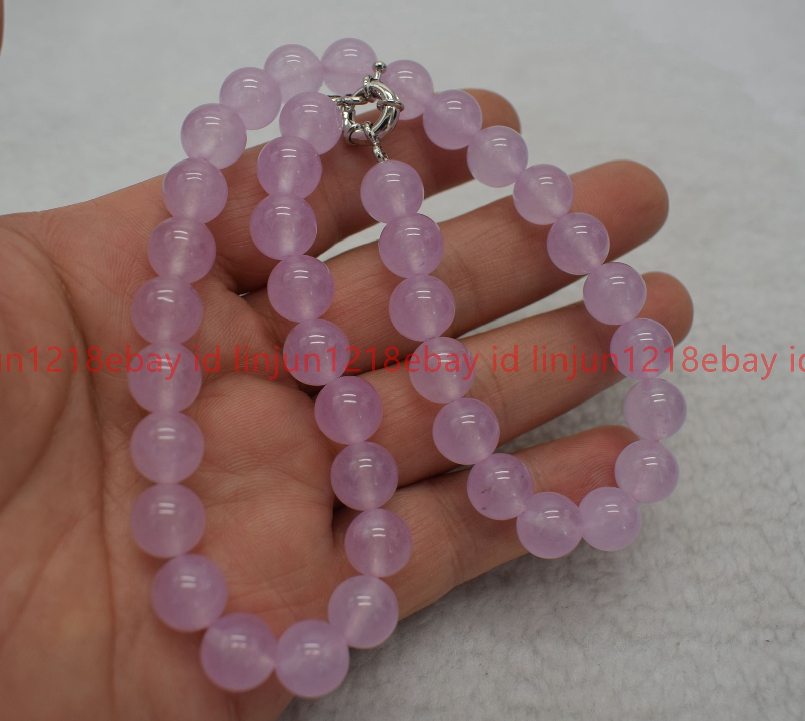 Natural Pretty 8/10/12mm Light Purple Jade Round Gemstone Beads Necklace 16-32in