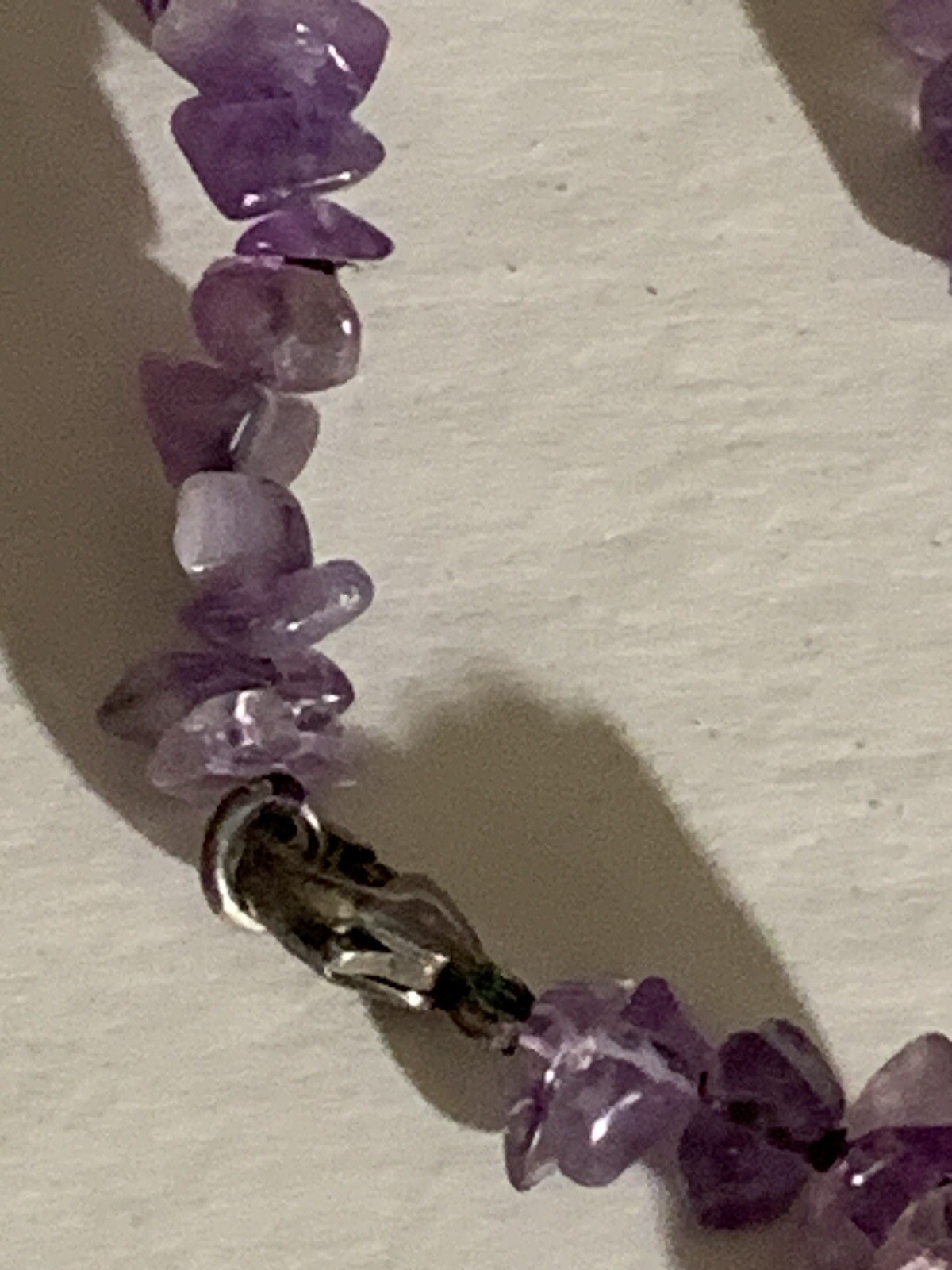 Amethyst Extra Long Sterling Clasp Necklace 36 In