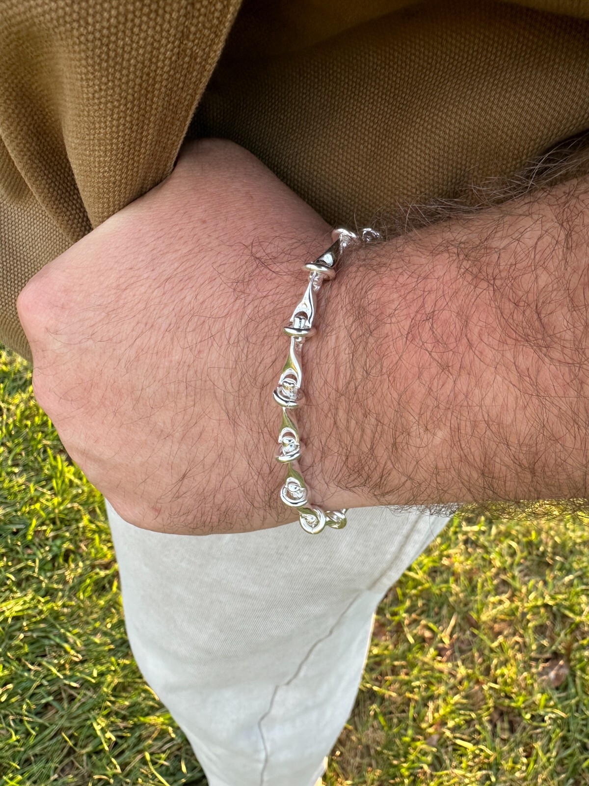 Real 925 Sterling Silver Custom 8mm Barbed Wire Link Chain Necklace Or Bracelet