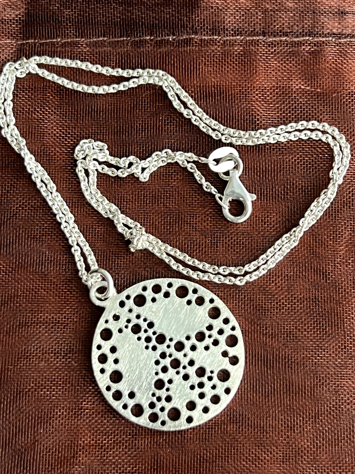 Solid Sterling Silver “925 ITALY” Necklace Abstract Pendant Male/Female/18″ L/6g