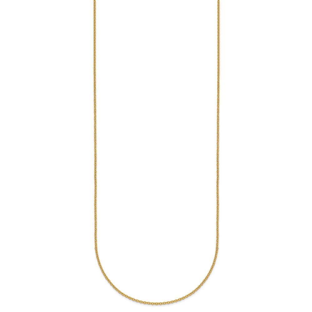 18k Yellow Gold Polished 1.3mm Solid Cable 20 Inch Chain Necklace