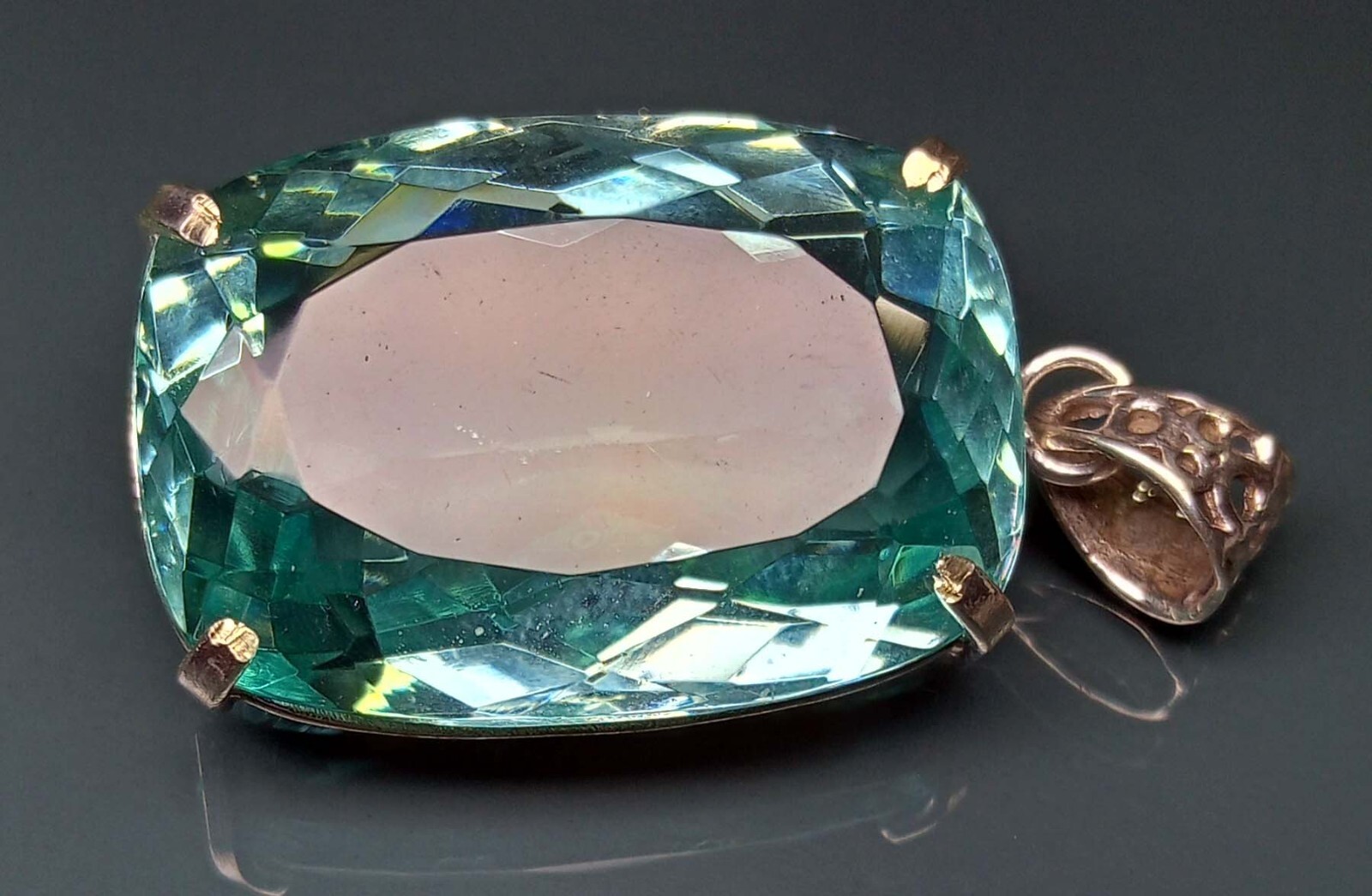 Water Blue Certified Cushion Cut Pendant Topaz 110.00 Ct Natural Gemstone PD016