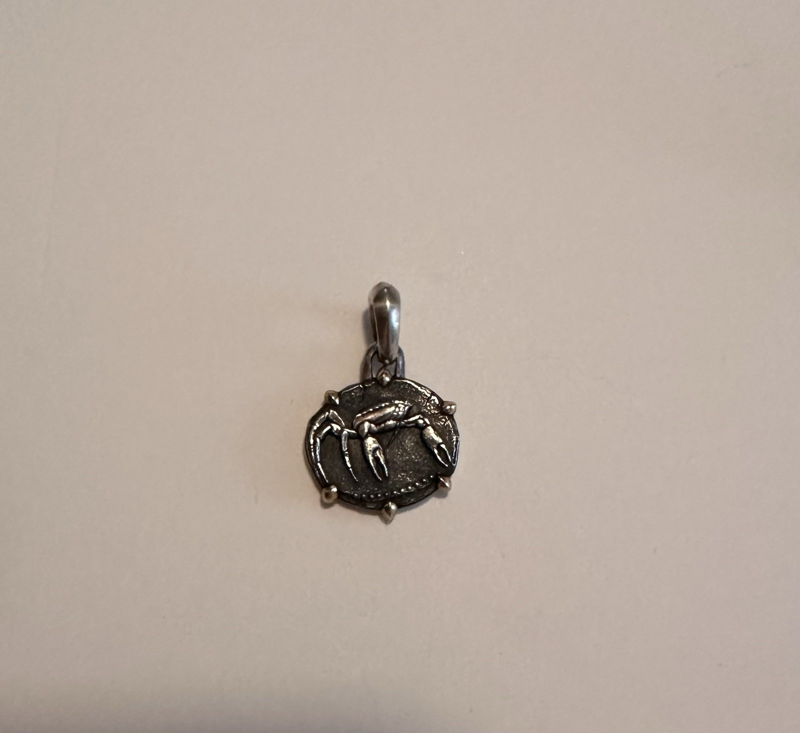 $550 David Yurman 925 Sterling Silver 18k Gold Cancer Zodiac Amulet Pendant 17mm
