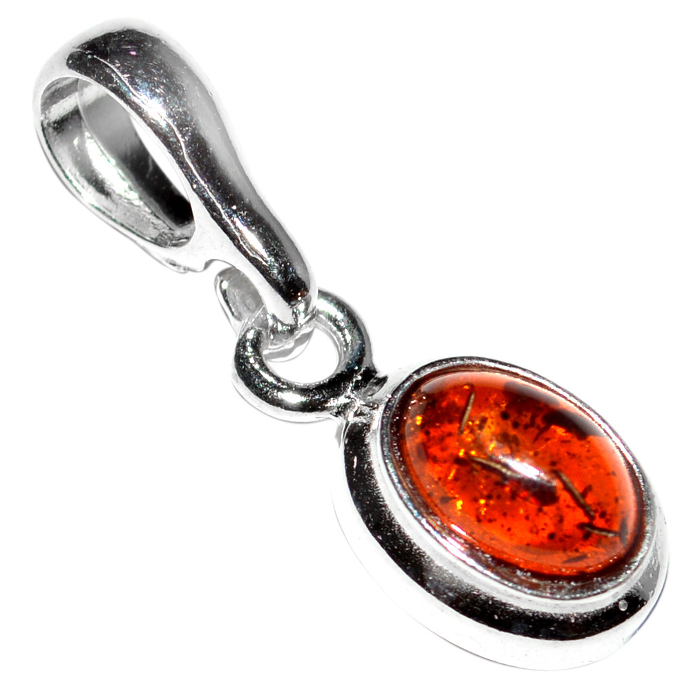 1.31g Authentic Baltic Amber 925 Sterling Silver Pendant Jewelry N-A1956
