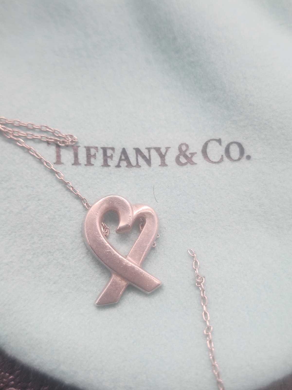 READ DESCRIPTION:Tiffany & Co. Paloma Picasso Loving Heart Ribbon Pendant