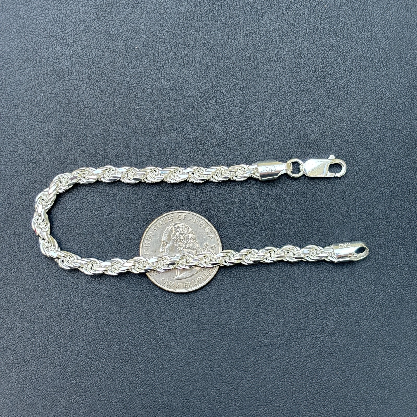 5mm Diamond Cut Rope Bracelet – Solid 925 Sterling Silver Or 14k Gold Vermeil