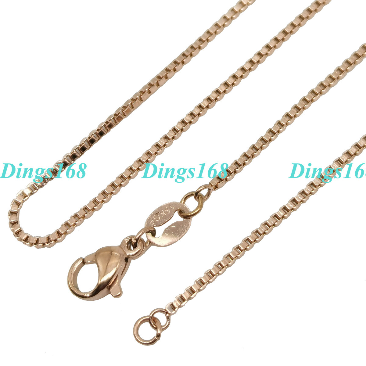 Men&Women’s Genuine 18K Rose Gold Filled Italian Necklace Chain 16/18/20″/22/24″