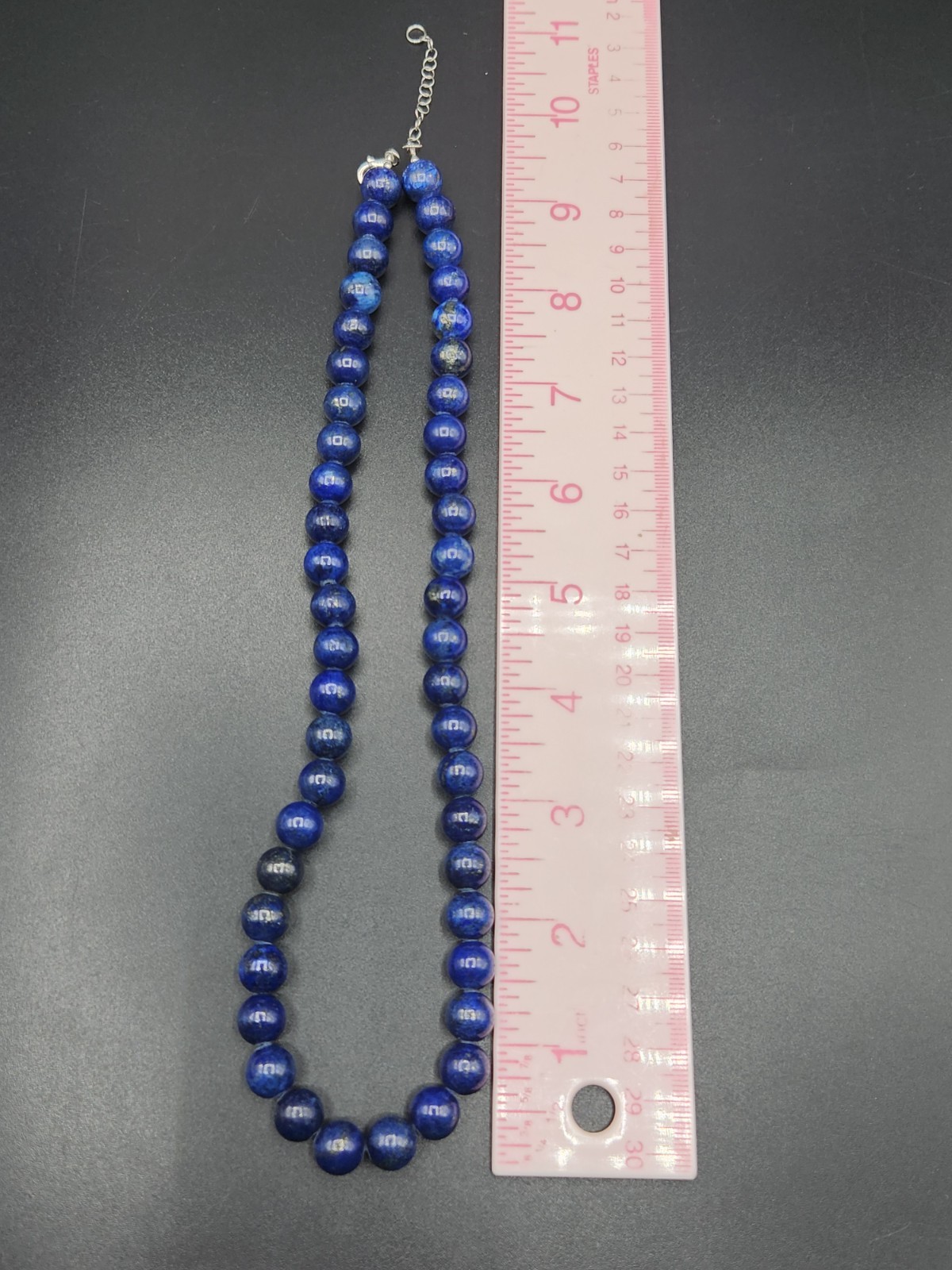 BBJ Blue Lapis Lazuli Round Bead Necklace