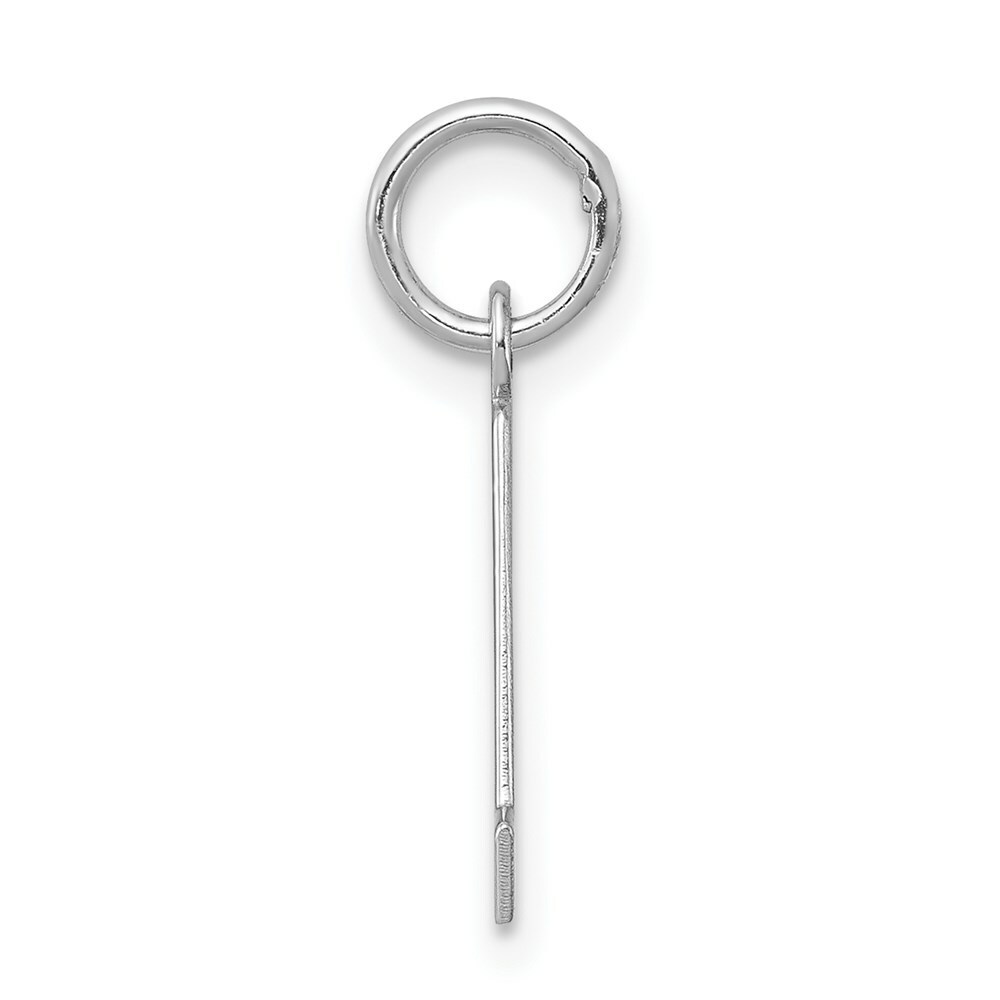Sterling Silver 925 Small Block Letter A Initial Charm Pendant 0.63 Inch