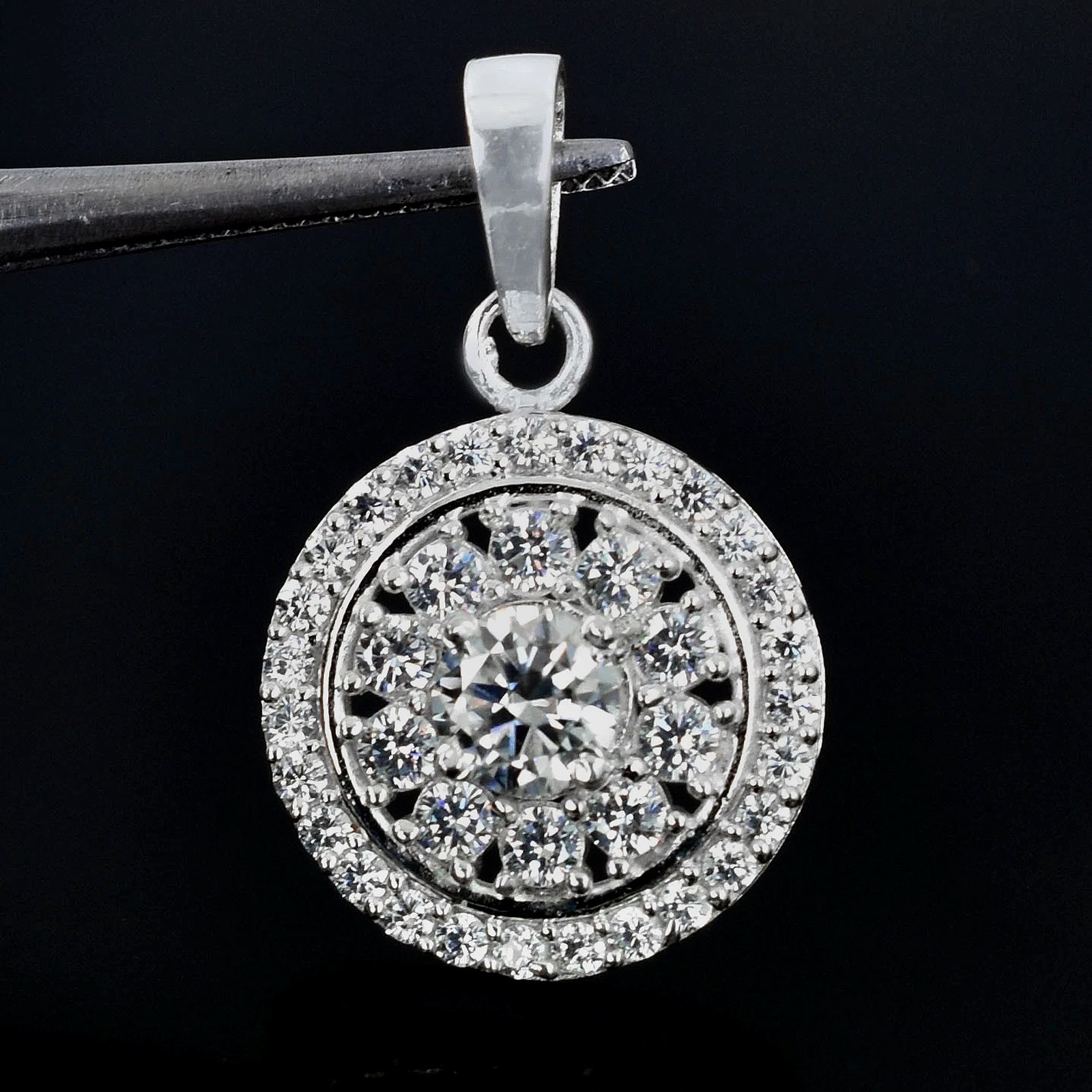 3.00 Cts. Certified White Diamond Pendant Solitaire With Accents – Tariffs Free