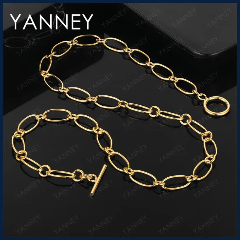 925 Sterling 18K Gold Color Hollow Necklace Men Women Punk Hip Hop Jewelry Gift