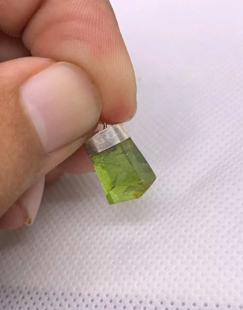 100% Natural Gemstone Green Peridot Pendant 925 Sterling Silver Gemstone