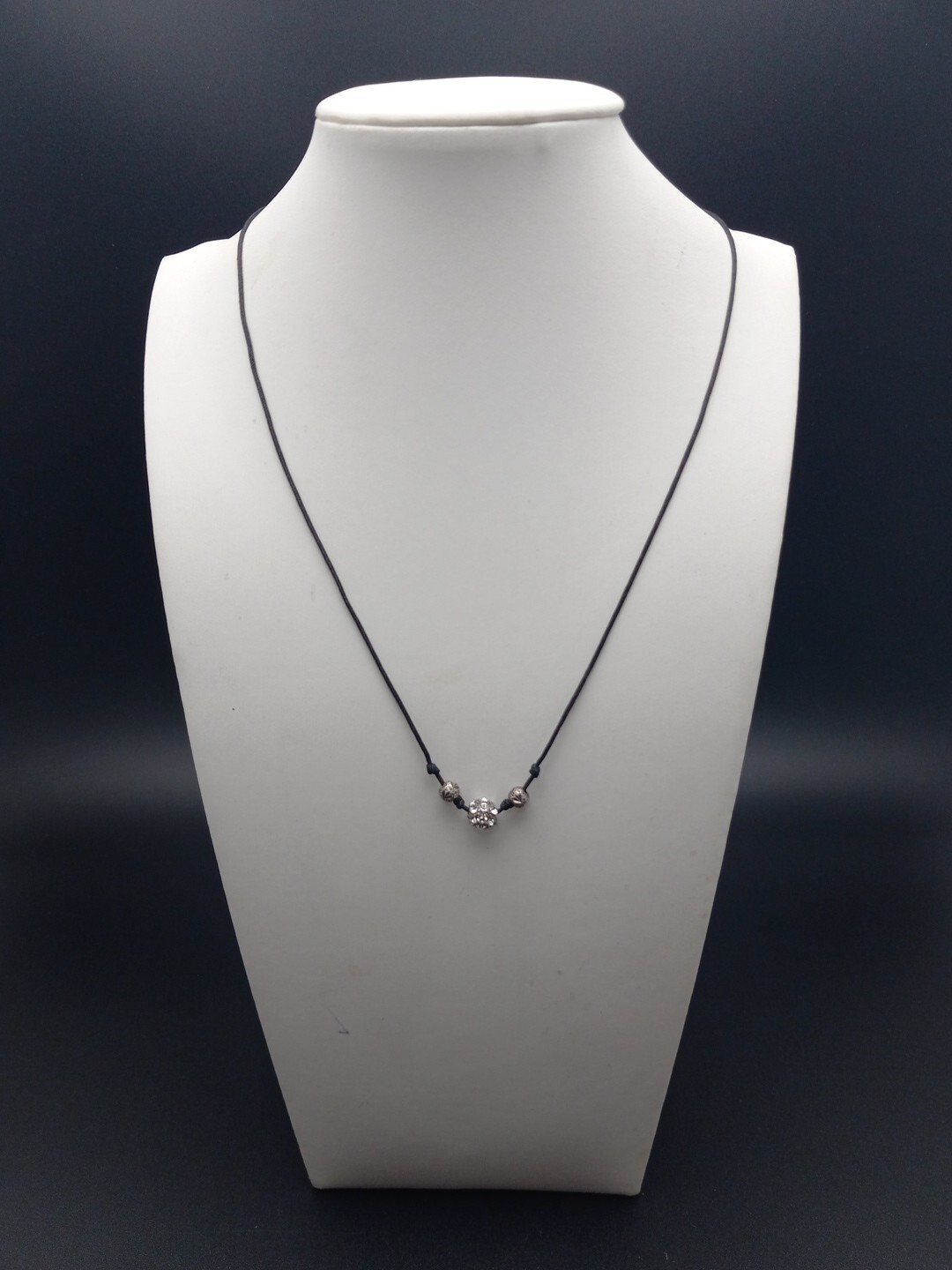 SILPADA 925 Sterling Silver Corded Clear Czs Dainty Ball Pendant Necklace
