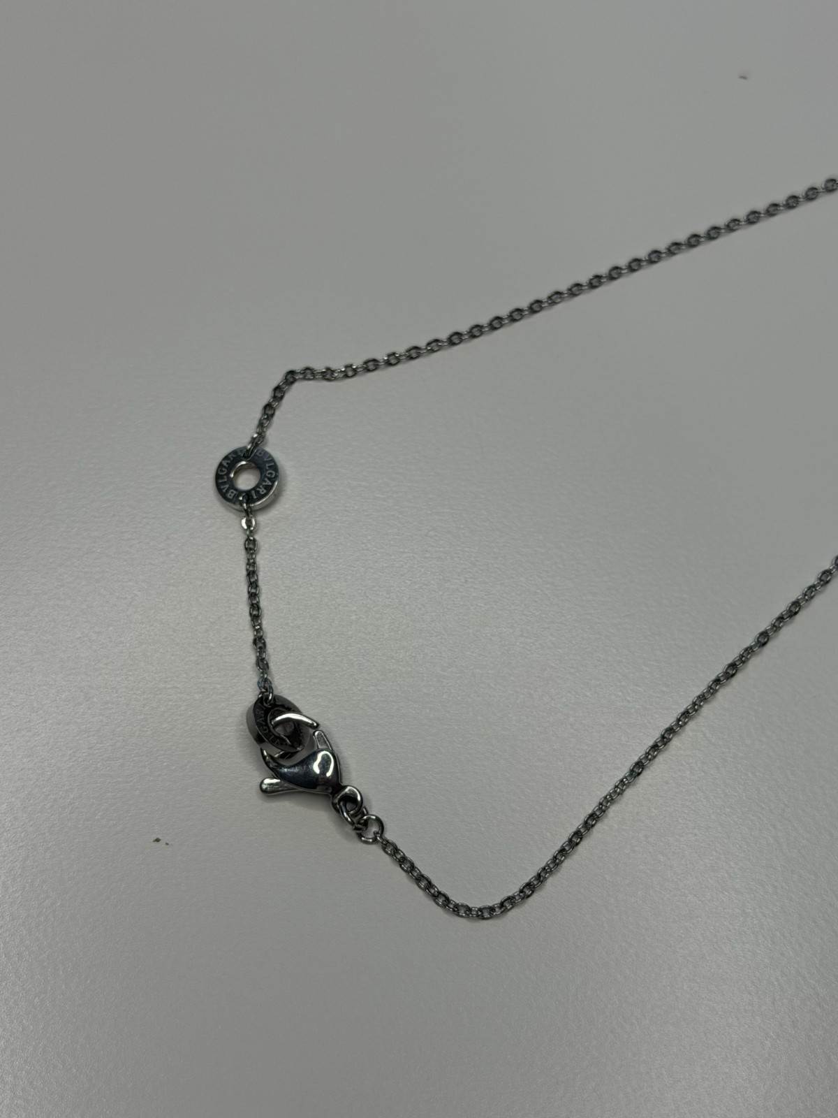 Authentic BVLGARI B.zero1 18K White Gold Spring Necklace 16” Made in Italy