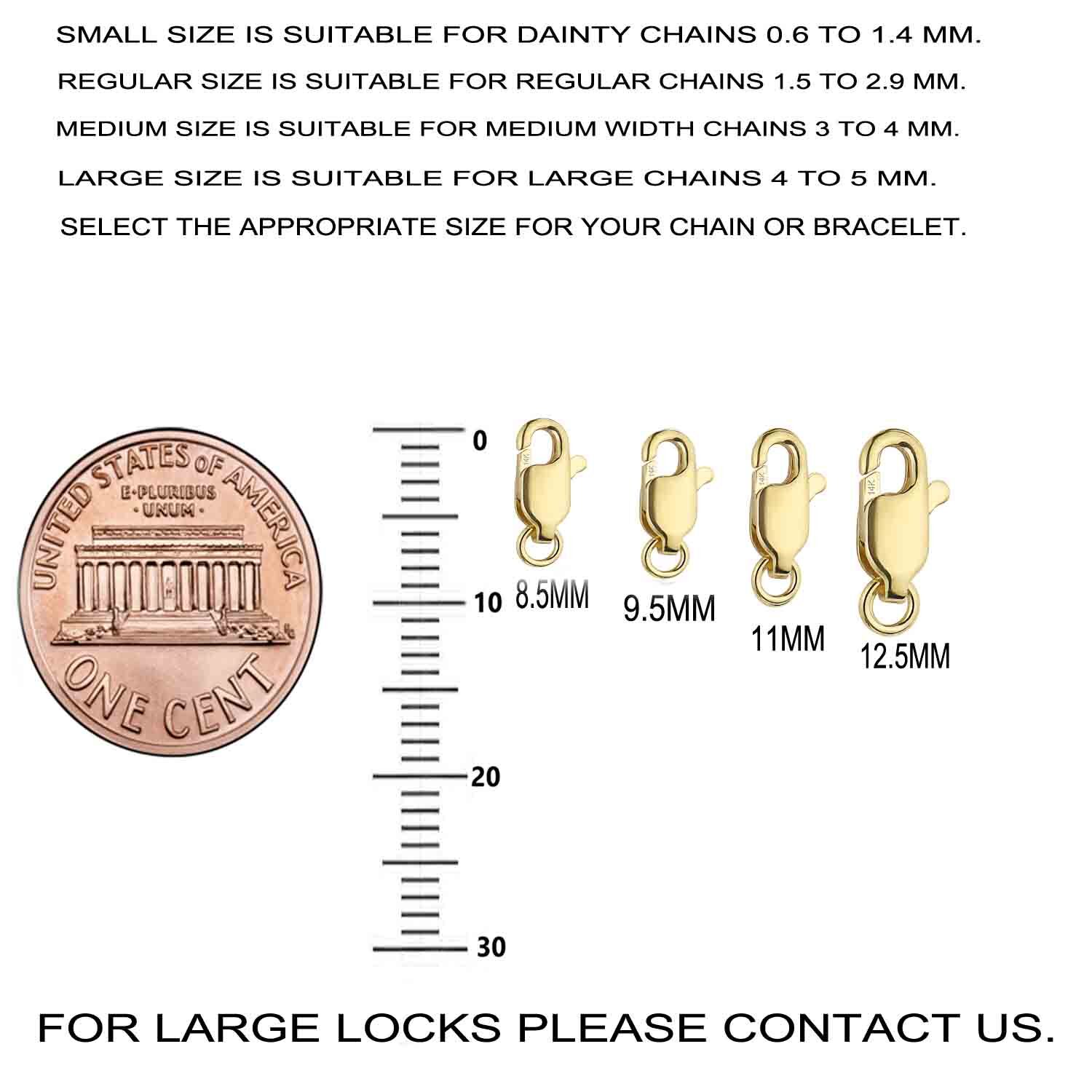 14K Real Yellow Gold Lobster Catch Lock Replacement